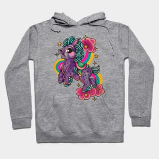 Vintage cute pony rainbow designs Hoodie